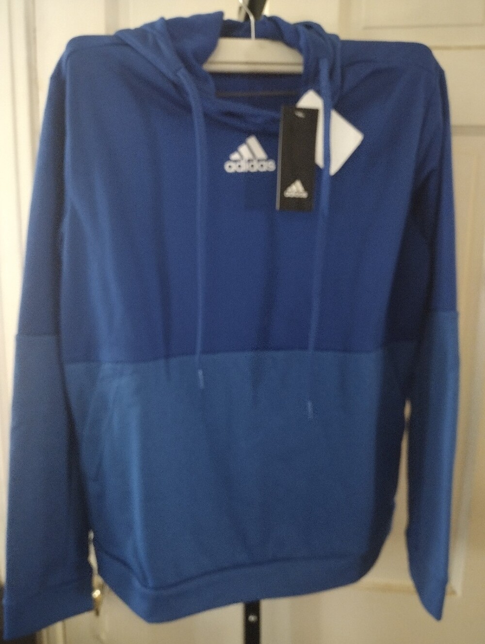 NWT Boys adidas Two-Tone Royal Blue Hooded Pullover Large
